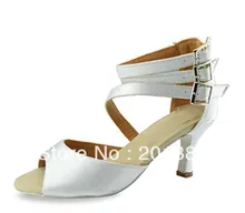 Wholesale Ladies White Wedding Bridal Dance Shoes Latin Ballroom Shoes Salsa Dance Shoes Cha Cha Shoes Size 35,36,37,38,39,40,41