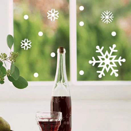 Стеклянный светильник, снежные траты, рождественские украшения, наклейки на окна, настенные наклейки, вырезаемые бумагой, наклейки на окна