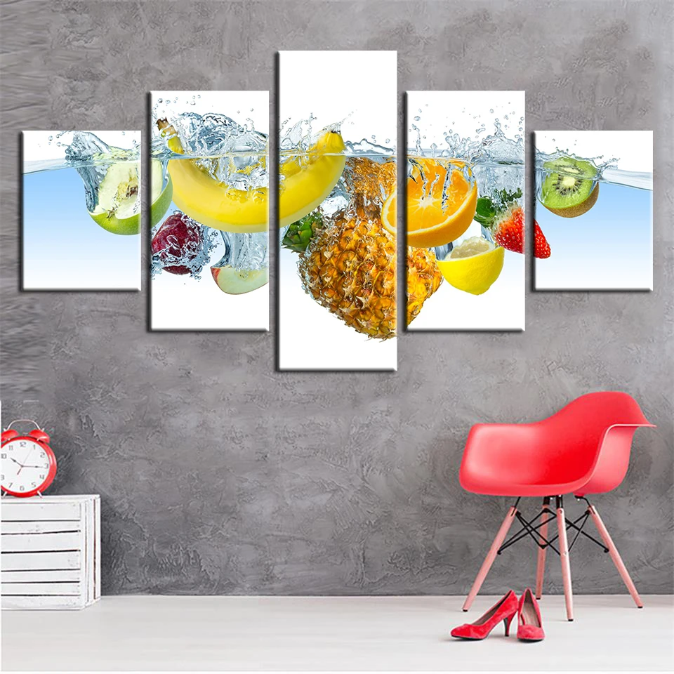

Wall Art HD Prints Cuadros Home Decor 5 Pieces Fruit Frame Canvas Painting Modular Pictures Modern Living Room Artwork Poster
