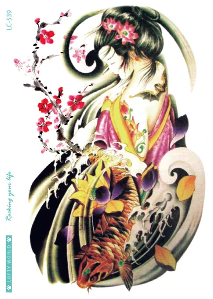 LC539 904 боди арт Хэллоуин эскиз Ангел большой Иисус волк Рождественский тату