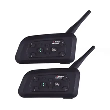 Vnetphone v6 capacete intercomunicador walkie talkie 6 pilotos 1200 m comunicação capacete da motocicleta fone de ouvido bluetooth