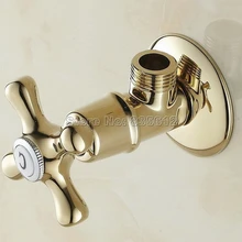 Латунный запорный клапан золотого цвета 1/" Мужской x 1/2" Мужской латунный запорный клапан для ванной комнаты с золотым покрытием, запорные клапаны для ванной комнаты Wav008