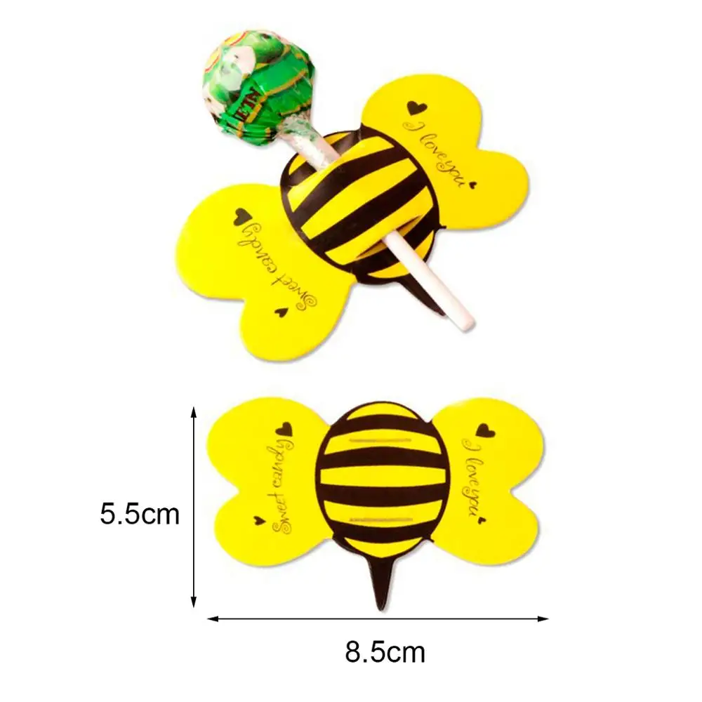 QIFU 50/54 шт. леденец Конфеты Бумага карты декор в виде пчелы бабочки "Божья коровка" Единорог в виде русалки для детей День рождения украшения Дети сувениры