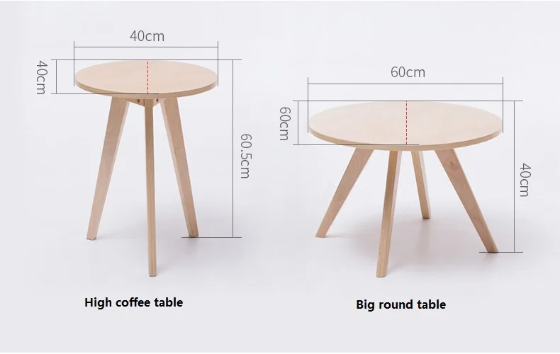 Твердой древесины в виде кофейного столика, круглый столик простой придиванный столик Nordic столик