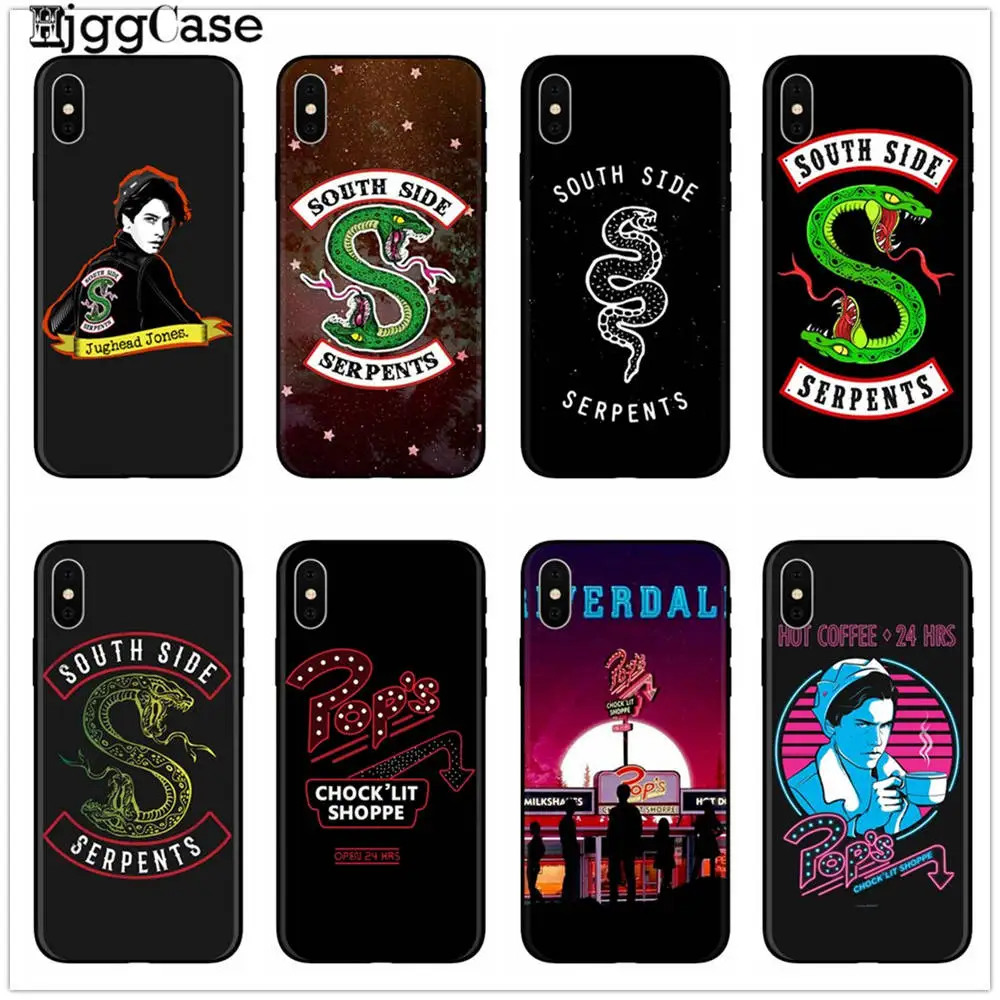 

American TV Riverdale Southside Serpent Soft Case for iphone 7 8 6 6s Plus Cover FOR iphone 10 XR X Xs Max 5 5S SE Black Case