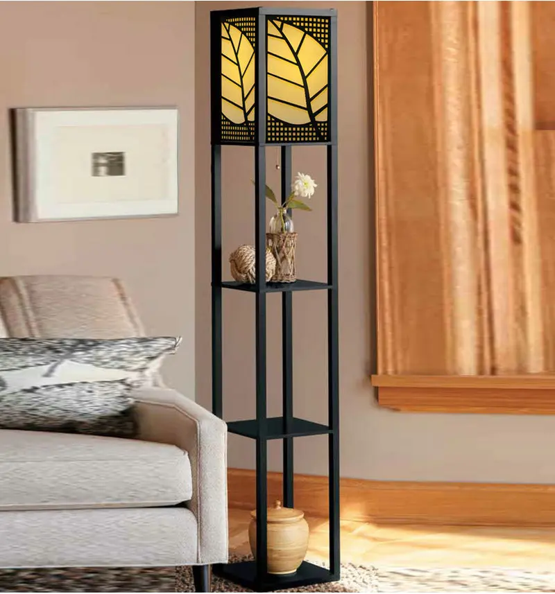 Artpad-Chinese-Decoration-Wooden-Floor-Lamp-With-Wood-Shelf-Fabric-EU-US-Plug-in-LED-Floor (2)