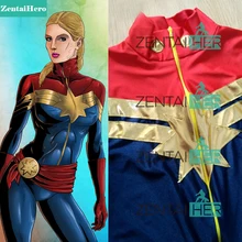 ZentaiHero индивидуальный заказ ms. Капитан Marvel костюм лайкра Carol Danvers косплэй девушка/женщина/Женский костюм супергероя