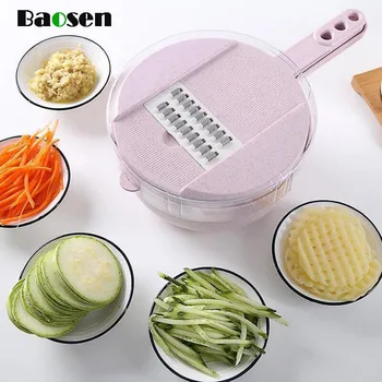 

Baosen 1Pcs Mandoline Vegetable Slicers Fruit Cutter Manual Durable Wheat Straw Potato Carrot Onion Grater With Egg Divider