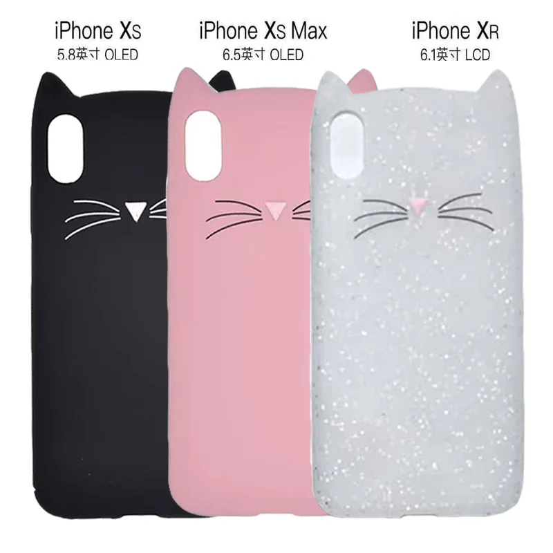 

New Fashion SOFT TPU Beard Cat phone case For iPhone XS Max XR 5/5S/SE 6 6S 7 8 Plus Cover Cases For Iphone X