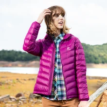 Сверхлегкий спортивное пальто Для женщин белая утка вниз куртка Термальность на открытом воздухе ветровка Зима Run Фитнес тренировки теплые куртки