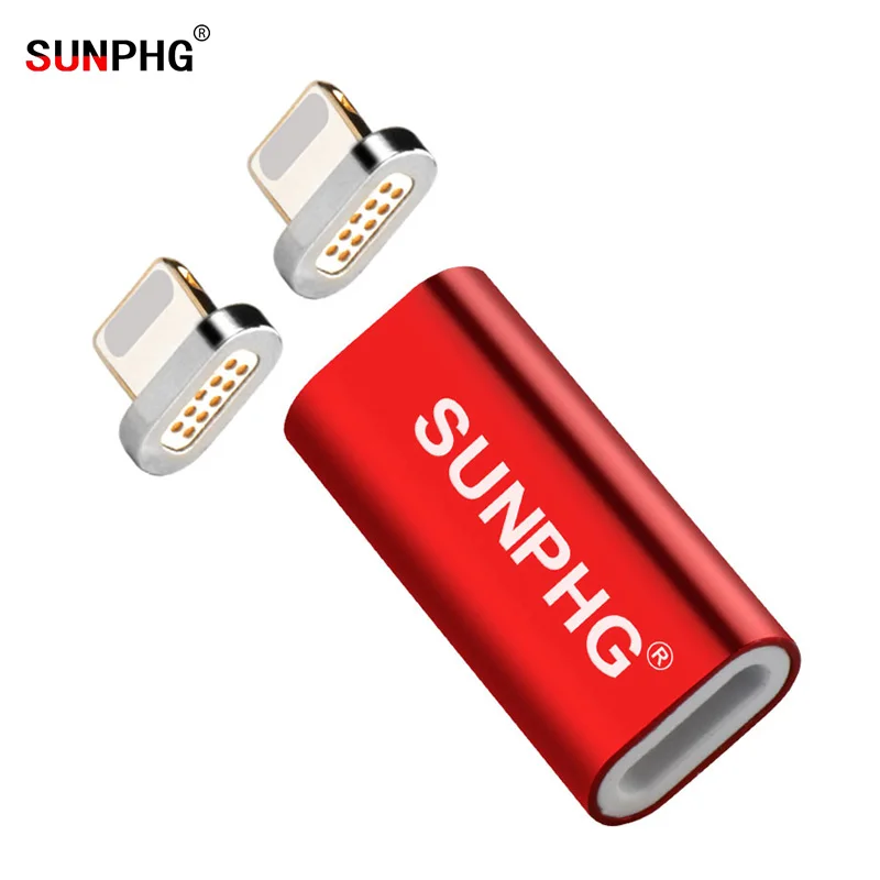 

SUNPHG For Apple Converter To Mini usb For iPhone X Magnet Charging Adapter Plugs For IOS Magnetic Adaptor two connector