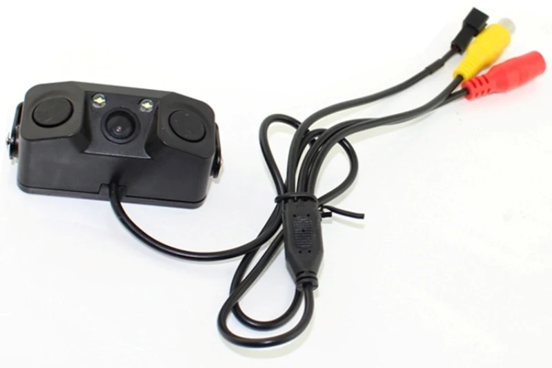 Автомобильный Видео парковочный датчик камеры, камера заднего вида+ 2 датчика s индикатор Bi сигнал тревоги резервный автомобильный радар заднего хода помощь