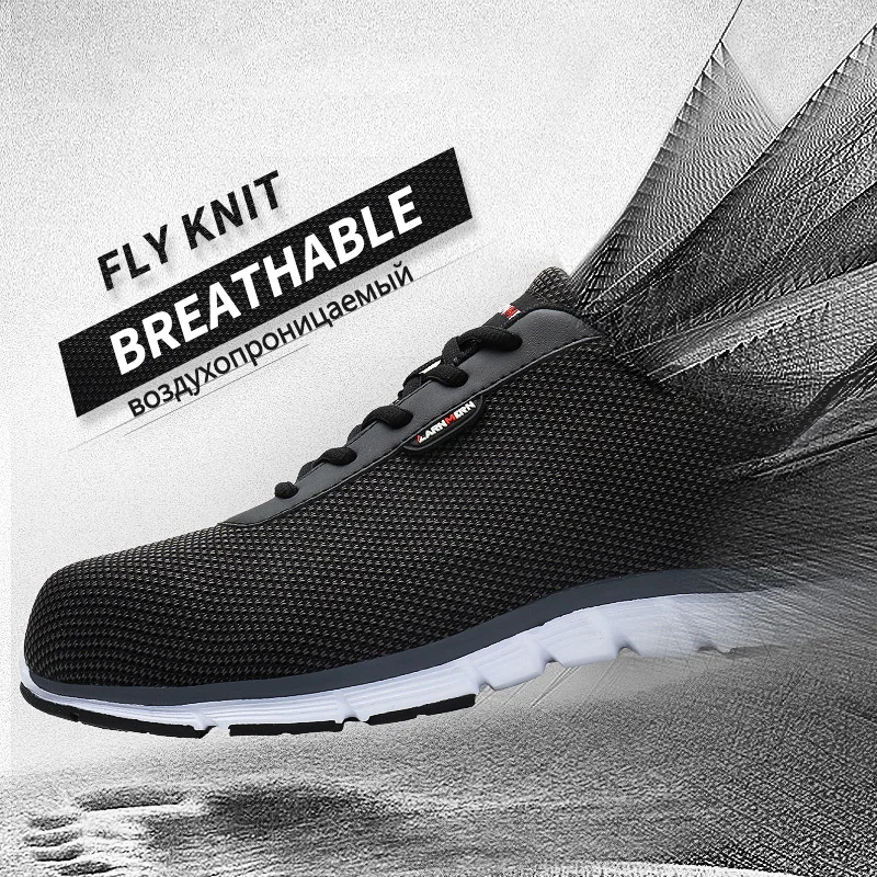 Sapatos blue gray src Anti sapphire Anti Homens white Larnmern src Leves esmagamento Do Biqueira De Respirável Protecção Para src src Trabalho gray Mens White Segurança blue src slip black Flyknit Aço qxxpFZIRw
