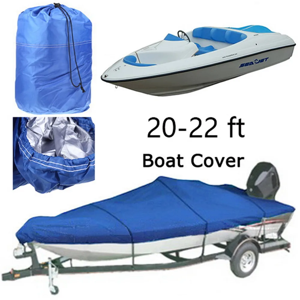 [Горячая Распродажа] 210D Оксфорд V-Hull Speedboat лодка Крышка 20-22ft с защитой от ультрафиолета водостойкий Sunproof синий/серый