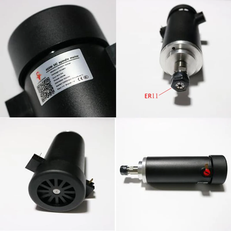 450 Вт CNC DC мотор шпинделя 48В 12000 об/мин воздушного охлаждения 0.42нм ER11 для DIY резьба