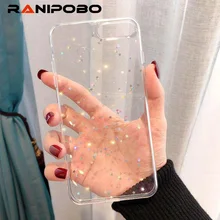 Мягкие чехлы из ТПУ с блестящими звездами для iPhone 11Pro XS Max 8 7 6 6S Plus, мерцающая пудра, прозрачный чехол для iPhone 11 Pro XR