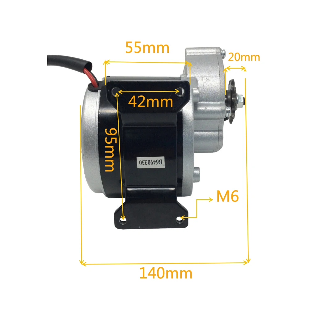 MY1016Z3 DC Motor de Scooter 24 V 36 V cepillado Motor de 350 W de 380 rpm con piñón 9 dientes paso 12,7mm para bicicleta eléctrica MY1016Z3 DC Motor de Scooter 24 V 36 V cepillado Motor de 350 W de 380 rpm con piñón 9 dientes paso 12,7mm para bicicleta eléctrica