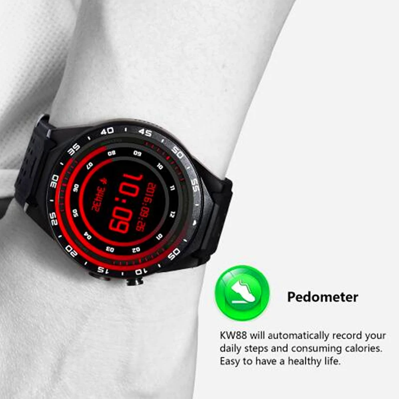 Original KW88 Smart Watch 1.39 Inch MTK6580 Quad Core 1.3GHZ Android 5.1 3G Smart Watch 400mAh 2.0 Mega Pixel Heart Rate Monitor Original KW88 Smart Watch 1.39 Inch MTK6580 Quad Core 1.3GHZ Android 5.1 3G Smart Watch 400mAh 2.0 Mega Pixel Heart Rate Monitor