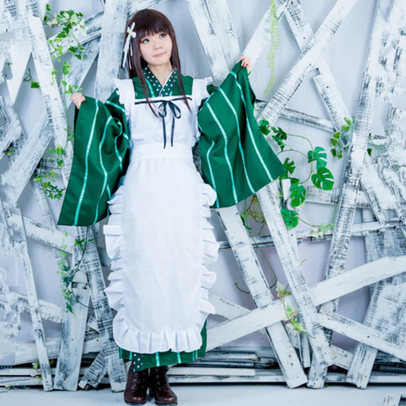 

Ujimatsu Chiya cosplay costumes Japanese anime Is the Order a Rabbit clothing(Kimono + apron+hair accessories)