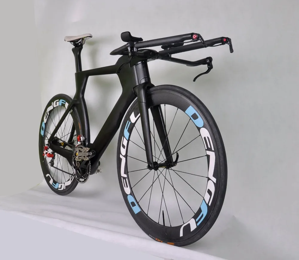 Sale 2018 Top quality Chinese complete carbon time trial bicycle full triathlon TT bike Di2 system carbon aero bicycle OEM design 4