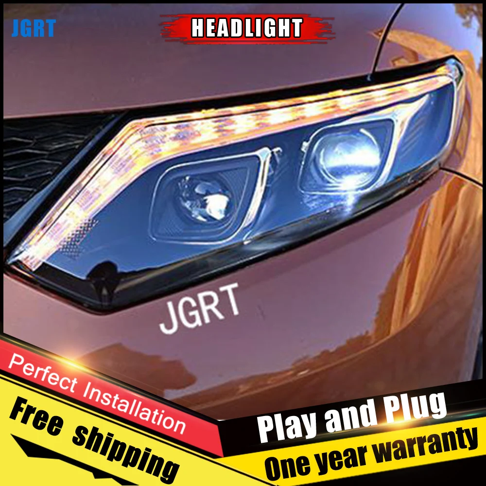 2 шт. автомобильный стиль светодиодный фары для nissan X-Trail 2004- для X-Trai Головной фонарь светодиодный объектив двойной луч H7 HID Xenon bi xenon объектив