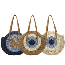 Женская винтажная пляжная Соломенная Сумка Женская Ручная работа тканый ротанг летняя БАЛИЙСКАЯ богемная сумка через плечо для путешествий