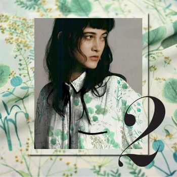 

Green fashion department digital printing small fresh Georgette apparel fabrics cloth dress