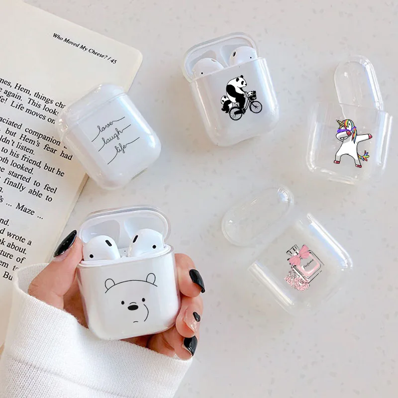 Симпатичный чехол для наушников Apple airpods 1 2 мультяшных Bluetooth Airpods Pro прозрачный