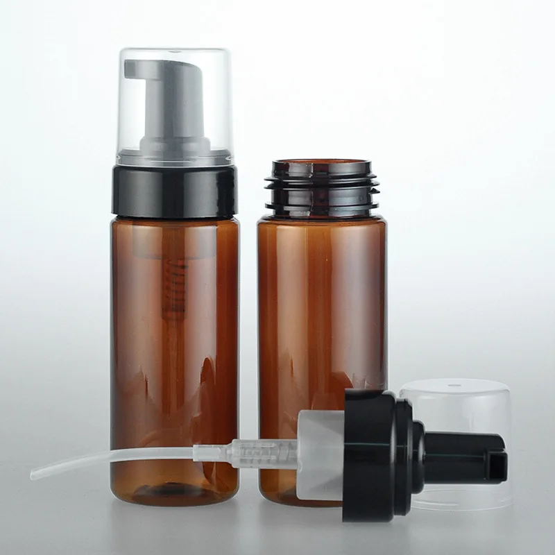 1pcs 150ml brown foam bottle Black foam pump head High grade Brown lotion bottle wholesale BQ059