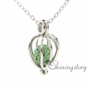 

oval openwork aromatherapy necklace diffuser lockets wholesale diffuser jewelry essential oil pendant necklace metal volcanic