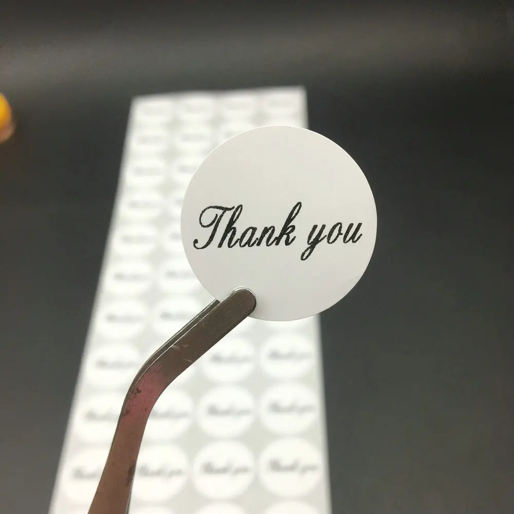 

100pcs/lot New Thank you stickers Gift seal for homemade bakery Packaging labe Sticker 2.5cm
