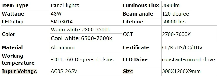 X4 Светодиодная панель 300x1200 Горячая высококачественное устройство для поверхностного монтажа 3014 48 Вт потолочное освещение для кухни офиса фокус с Драйвером