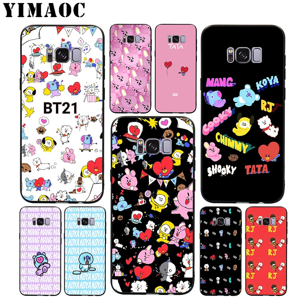 

YIMAOC BT21 Cartoon Soft Case for Samsung Galaxy S10 S10e S9 S8 A6 Plus S7 S6 Edge A7 A5 A3 J6 Note 9 8