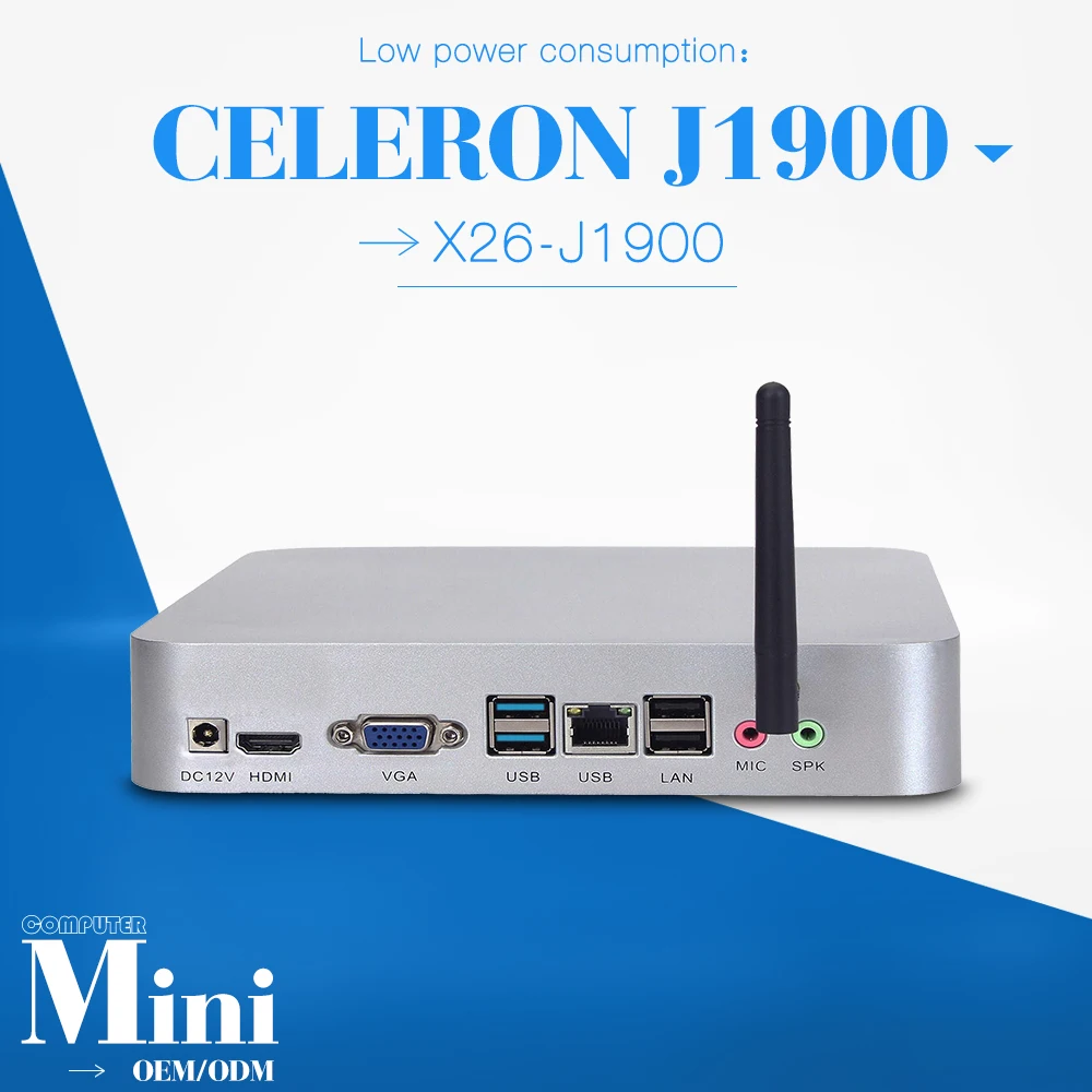  Facrory competitive price celeron J1900 8GB RAM 32GB SSD mini desktop fan computer thin client support full screen movie 
