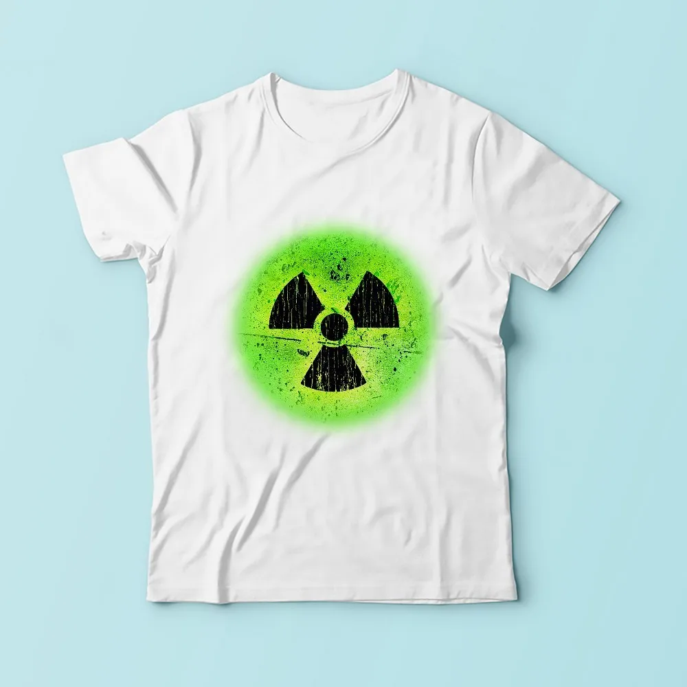 Nuclear radiation Radioactive Warning signs GEEK t shirt men new white casual tshirt homme funny