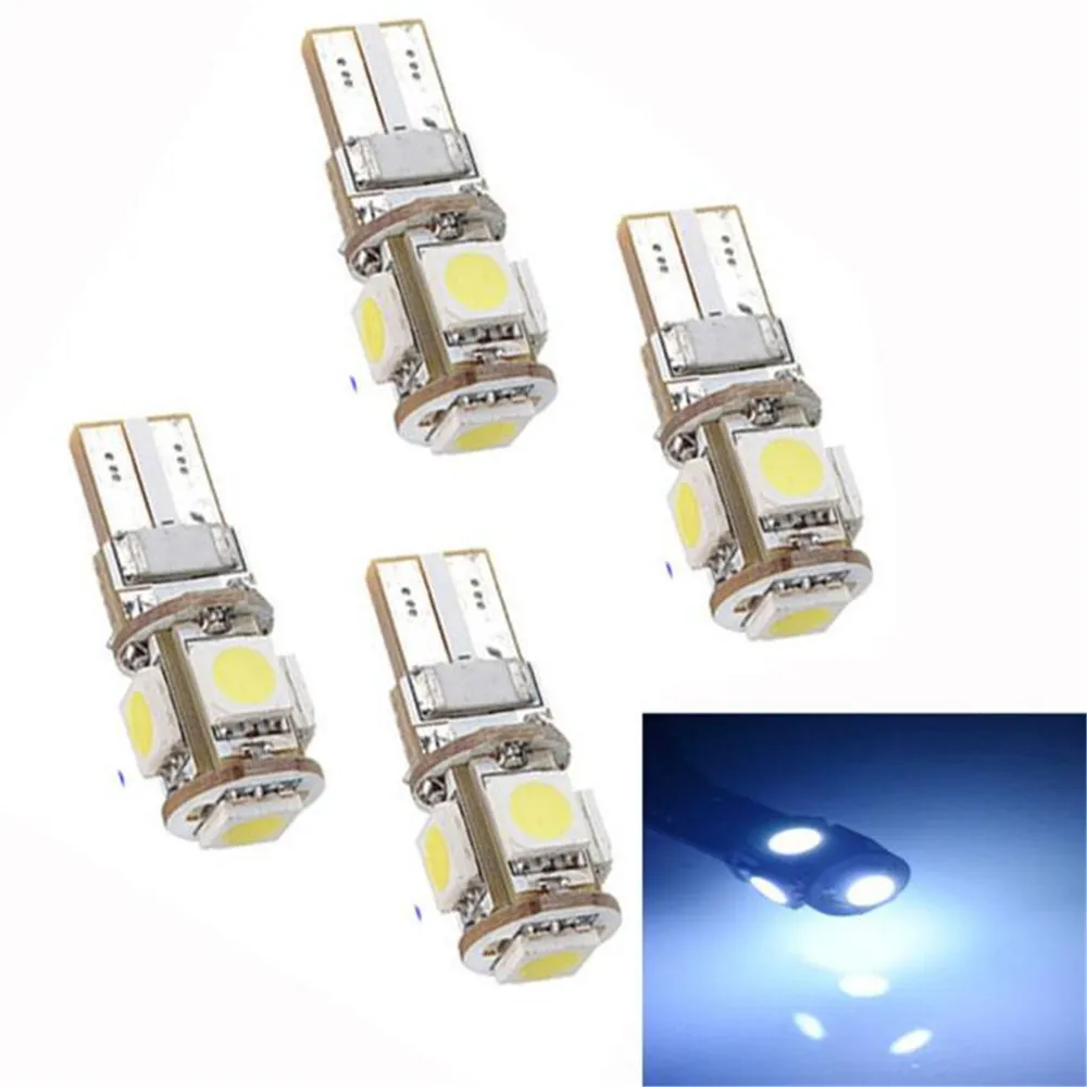 4 X Canbus безошибочный Белый T10 5-SMD 5050 W5W Светодиодная лампа для авто светильник Led