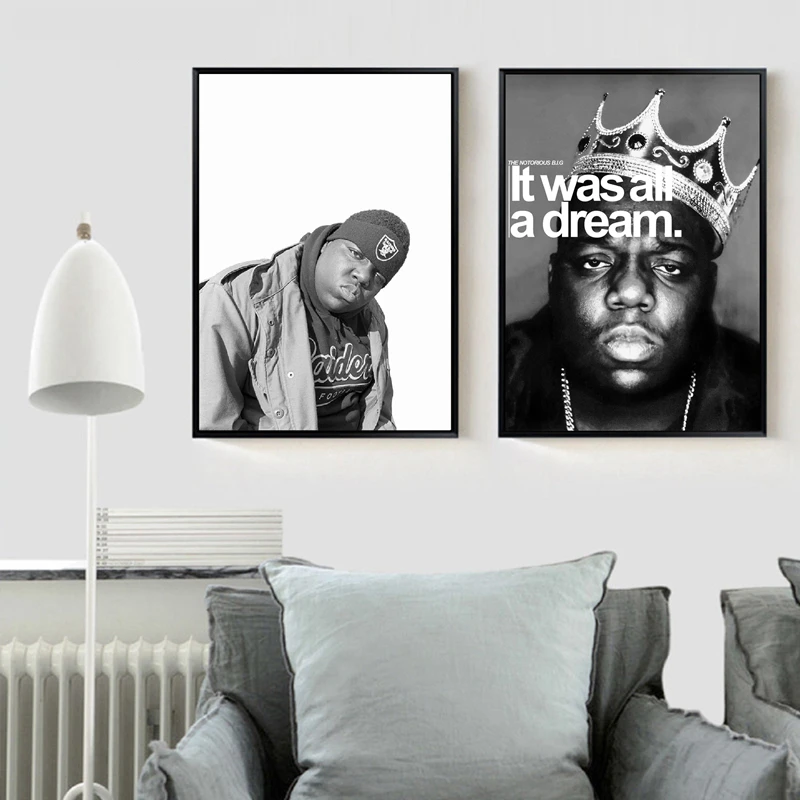 Пресловутый Biggie Smells раппе плакат художественные принты Настенный декор, Biggie Smells Crown It Was a Dream Холст Картина Настенная картина