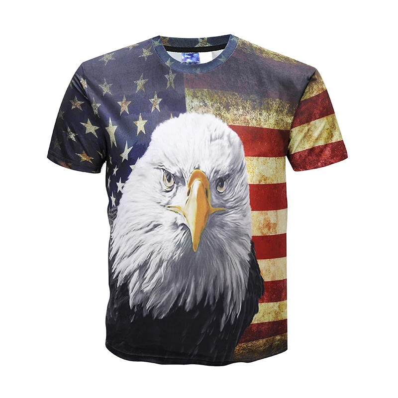 Fashion 3D T Shirt Hot 2018 New product Eagle Printed Cool Mens Short Sleeve Cotton Funny T-Shirt | Мужская одежда