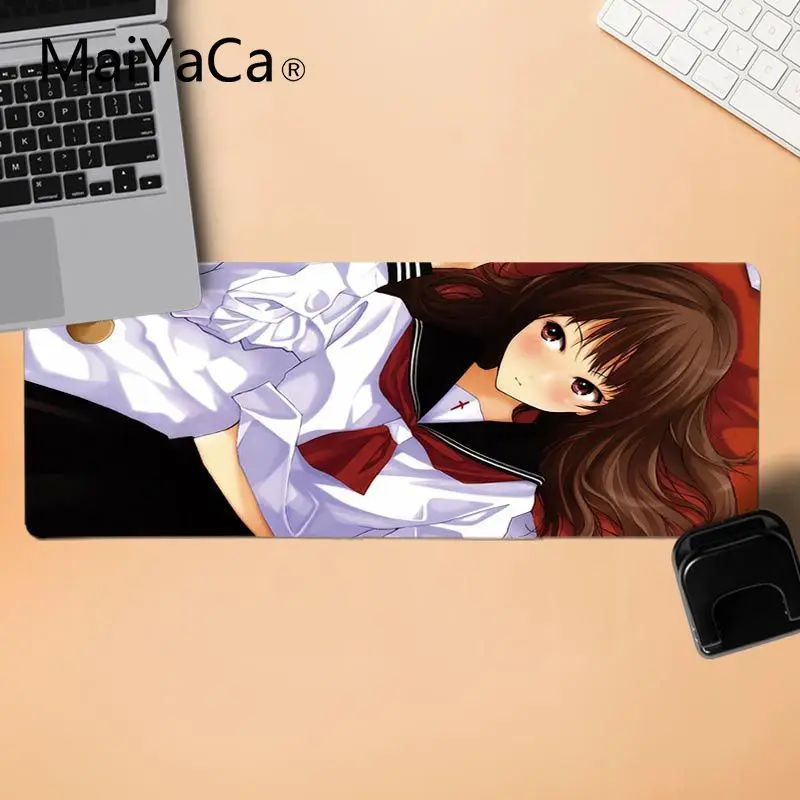 MaiYaCa Высокое качество аниме школьная девушка длинные волосы красивый коврик для мышки в стиле аниме красивый Аниме Коврик для мыши - Цвет: LockEdge 30X90cm