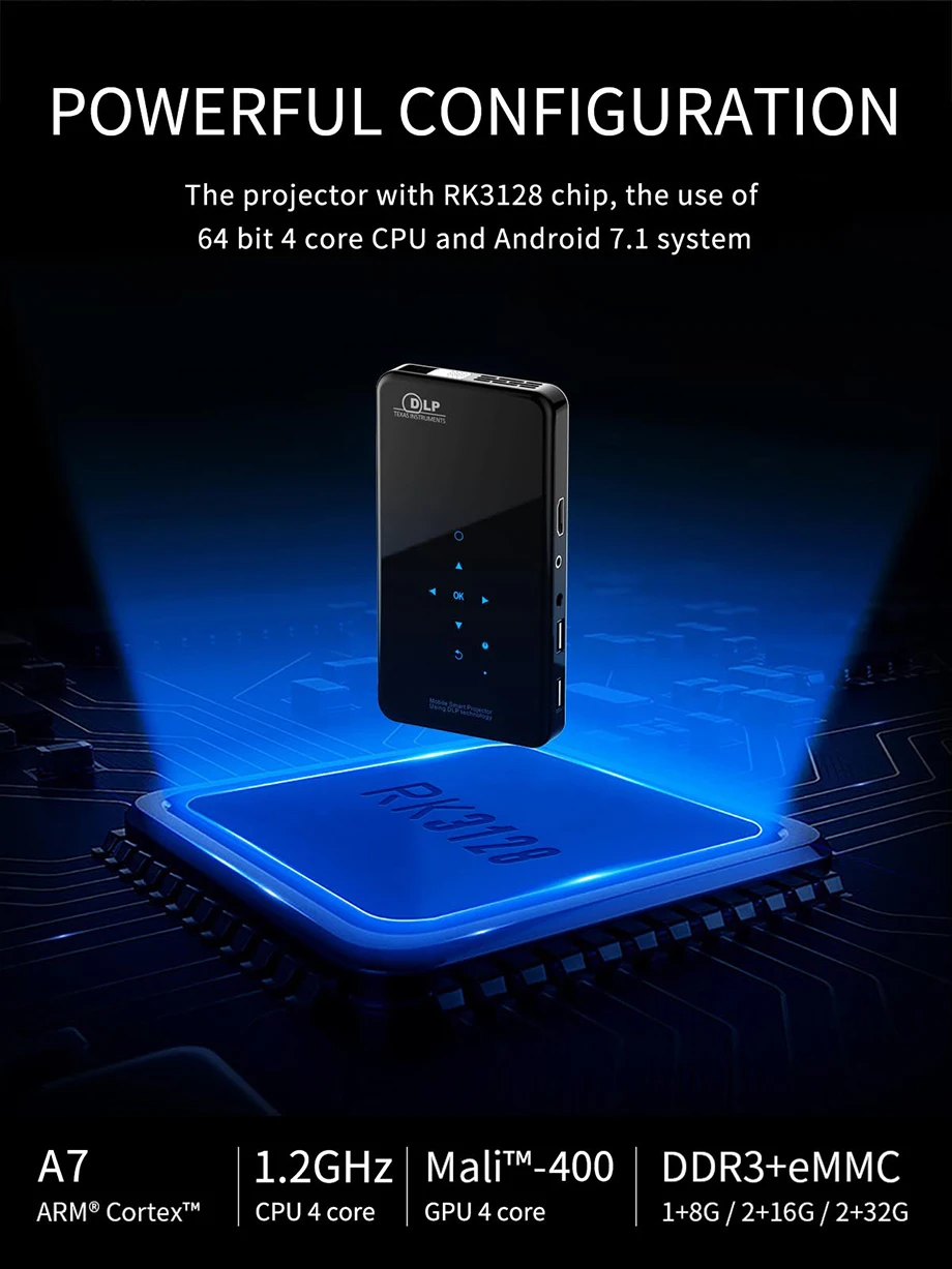 GloryStar мини X2 phonesize Hd проектор Ac3 Android Wi-Fi DLP Смарт Proyector Bluetooth Батарея встроенный беспроводной адаптер