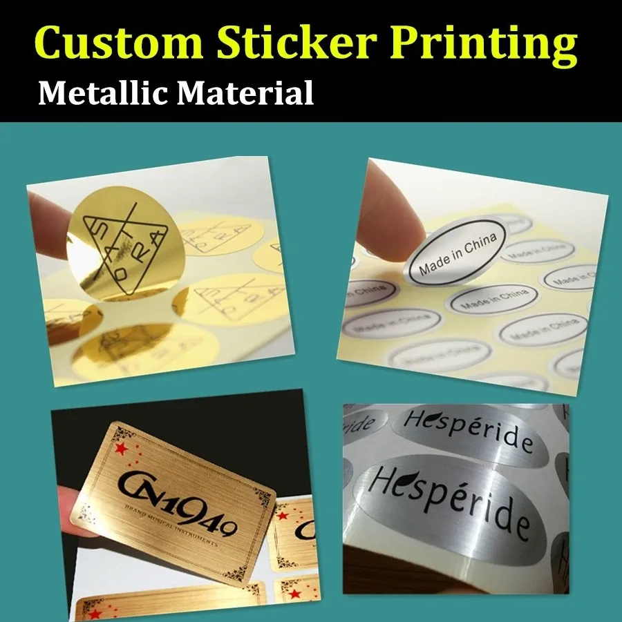 OEM Order Custom Sticker Printing, Metallic Material Made Printing