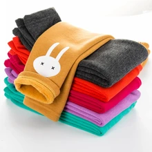 Леггинсы для девочек г. Осенне-зимние хлопковые вельветовые утепленные детские штаны с рисунком кролика штаны для девочек детские леггинсы для детей от 4 до 8 лет