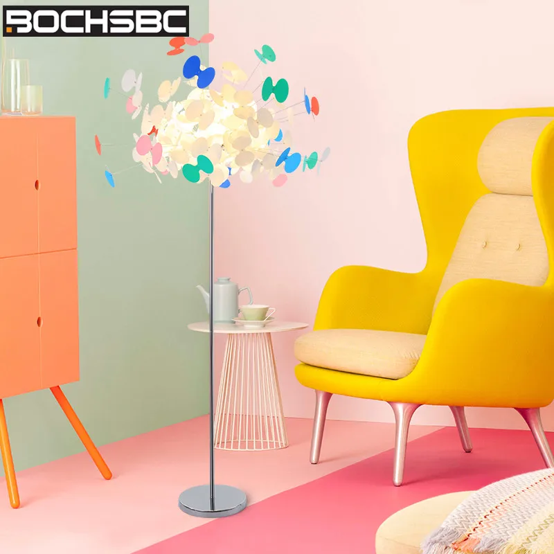 BOCHSBC разноцветный из нержавеющей стали торшер модный лук узел стоячие огни для