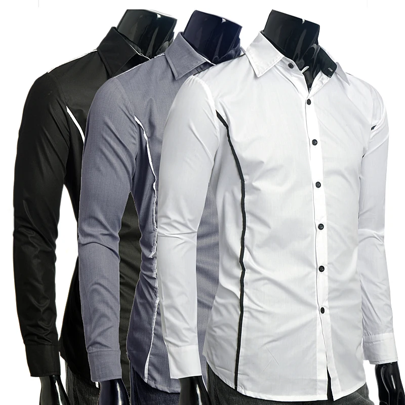 New M XXXL Perfect Clipping Fashion Men Shirt Long Sleeved Men's Blouse