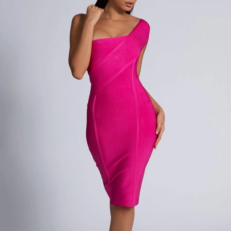 Liser новое летнее женское платье без бретелек Бандажное сексуальное обтягивающее платье элегантные вечерние платья цвета фуксии Vestidos - Цвет: Фуксия