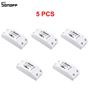 

5 PCS Sonoff Wifi Smart Switch Wifi Controlled Switch Wireless Relay Switch Universal DIY Smart Home Wifi Switch Domotica Device