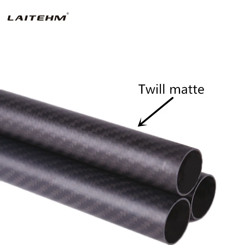 

3k 100% full Carbon fiber circular tube 500mm Length Twill Matte OD 10mm 12mm 14mm 15mm 16mm 18mm 20mm 22mm 25mm 30mm