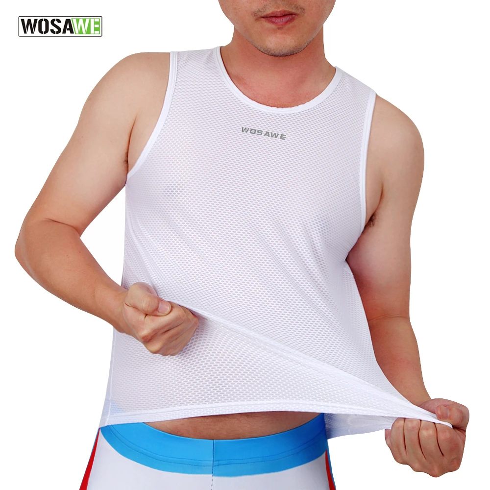 

WOSAWE Cycling Jersey Sleeveless Mesh Breathable Mountain Road Bike Bicycle Undershirt Summer Cycling Base Layer