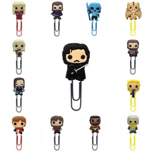 1 шт. закладки "Игра престолов" для детей, Мультяшные мини-фигурки, закладки для книг, скрепки для школы, учителя, офисные принадлежности, вечерние, подарок