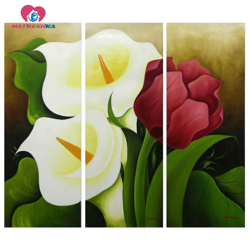 Tulips Diamond embroidery flowers 5D diamond mosaic Pictures of rhinestones painting triptych 5d rhinestone art Crafting gifts